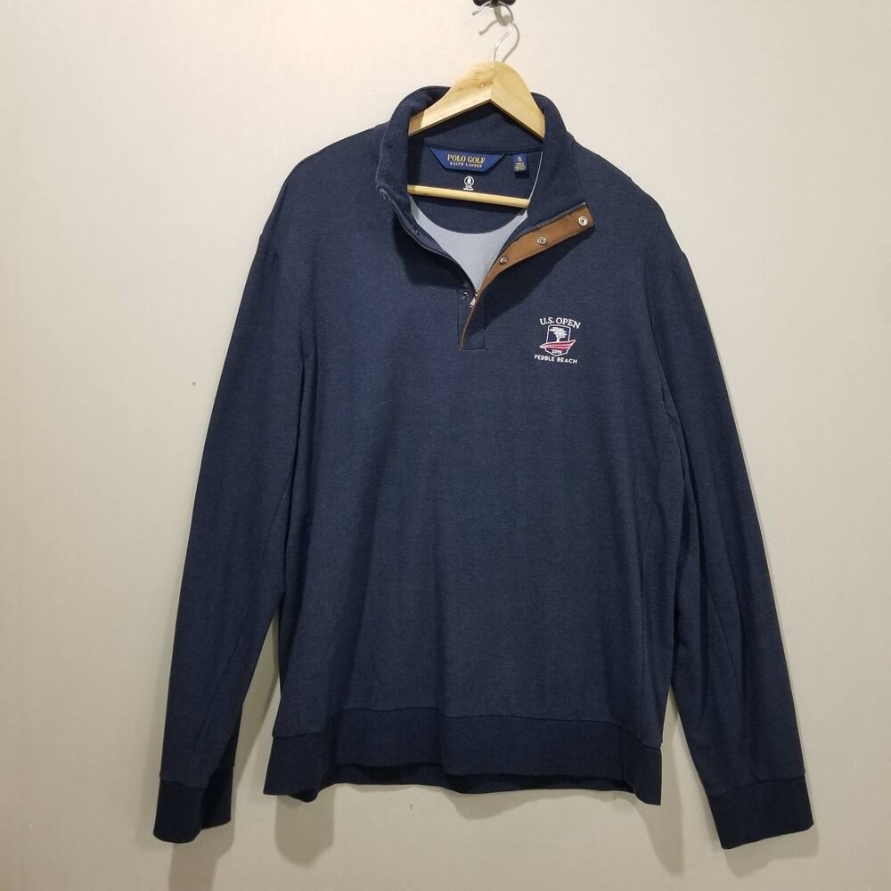 Polo Golf Ralph Lauren Pullover Mens XL Navy U.S. Open Pebble Beach 2019 1/4 Zip